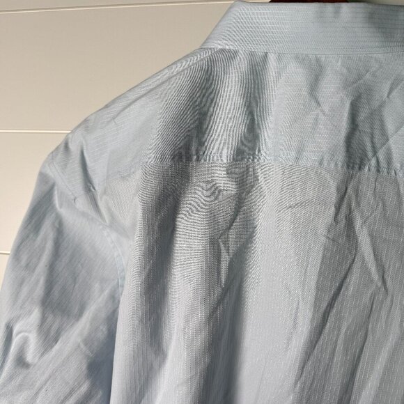 7 Diamonds Premium Button Down Shirt Men's Size XXL Light Blue and White Stripe - Picture 3 of 11